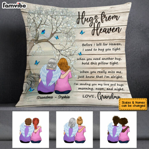 Personalized Hugs From Heaven Pillow