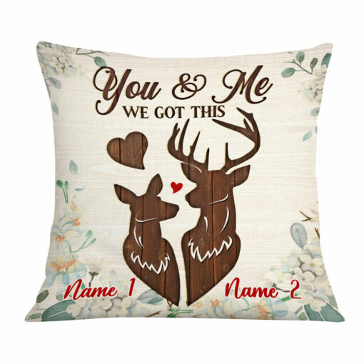 Personalized Hunting Deer Couple Pillow