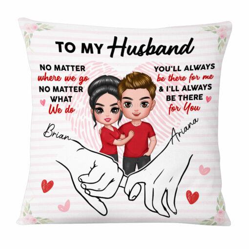 Personalized Husband Holding Hands Pillow