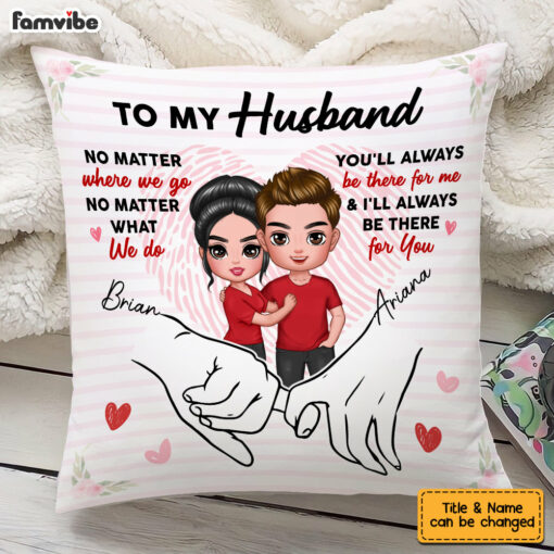 Personalized Husband Holding Hands Pillow