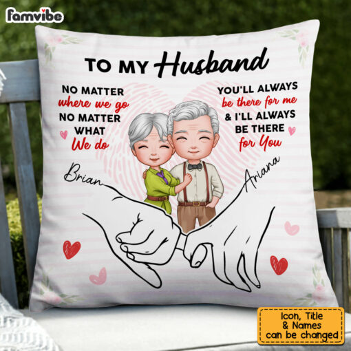 Personalized Husband Holding Hands Pillow