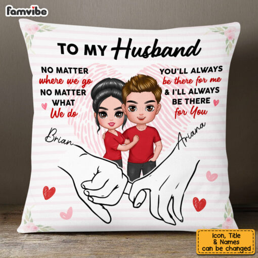 Personalized Husband Holding Hands Pillow