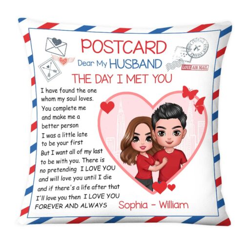 Personalized Husband The Day Love Letter Pillow