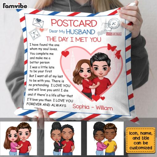 Personalized Husband The Day Love Letter Pillow