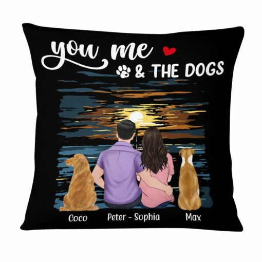 Personalized Husband Wife Couple Dog Pillow