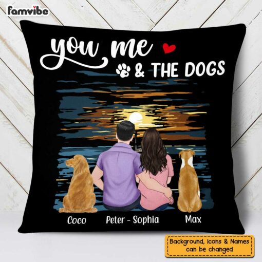 Personalized Husband Wife Couple Dog Pillow