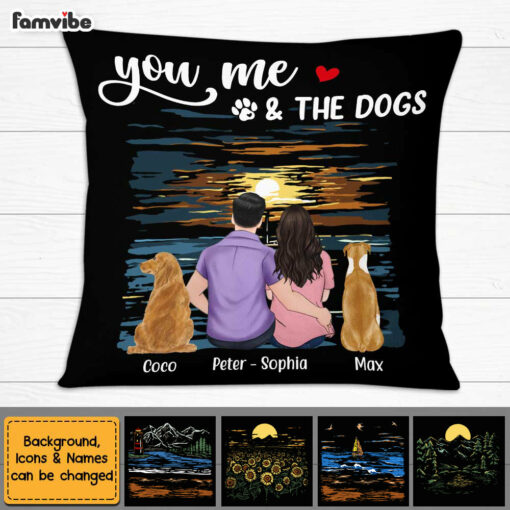 Personalized Husband Wife Couple Dog Pillow