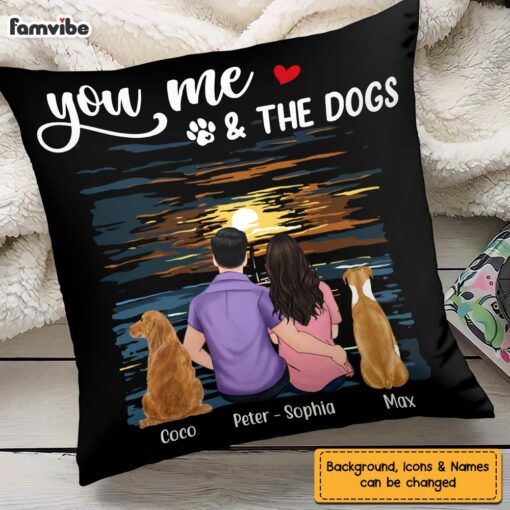 Personalized Husband Wife Couple Dog Pillow