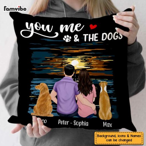 Personalized Husband Wife Couple Dog Pillow