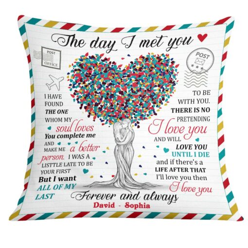 Personalized Husband Wife Couple Love Tree Pillow