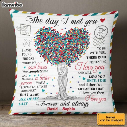 Personalized Husband Wife Couple Love Tree Pillow