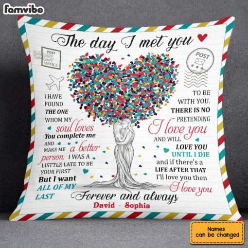 Personalized Husband Wife Couple Love Tree Pillow