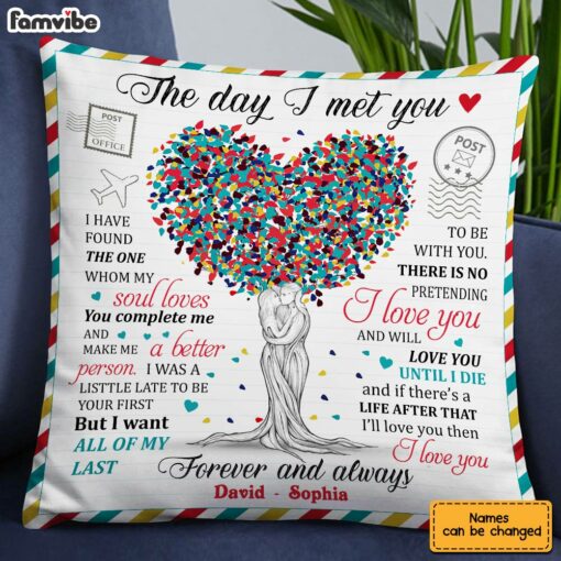 Personalized Husband Wife Couple Love Tree Pillow