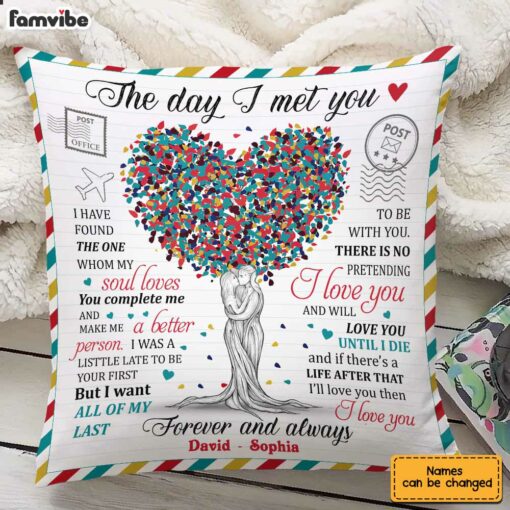 Personalized Husband Wife Couple Love Tree Pillow