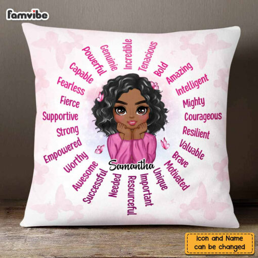 Personalized I Am Affirmation Sun Pillow