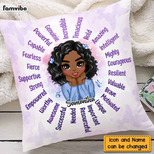 Personalized I Am Affirmation Sun Pillow