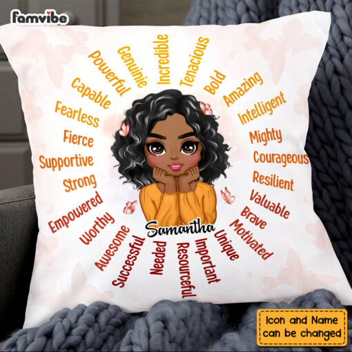 Personalized I Am Affirmation Sun Pillow