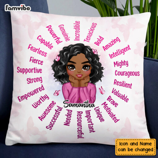 Personalized I Am Affirmation Sun Pillow