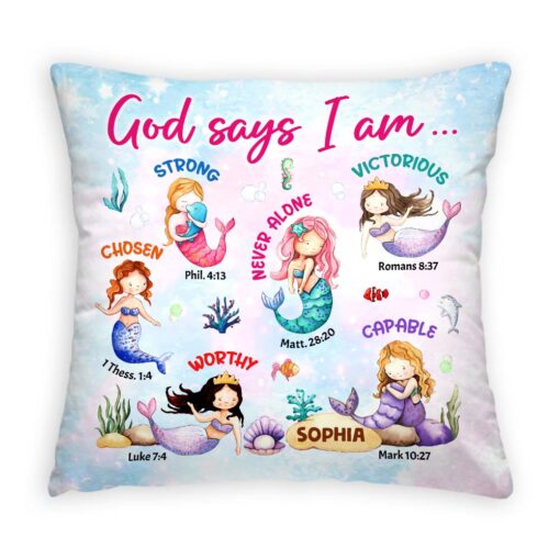 Personalized I Am Kind Mermaid Gift For Granddaughter Pillow