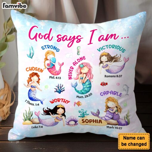 Personalized I Am Kind Mermaid Gift For Granddaughter Pillow