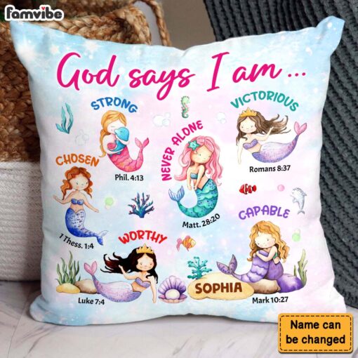 Personalized I Am Kind Mermaid Gift For Granddaughter Pillow