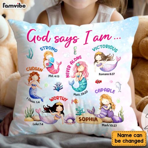 Personalized I Am Kind Mermaid Gift For Granddaughter Pillow