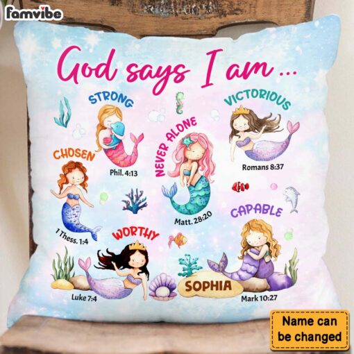 Personalized I Am Kind Mermaid Gift For Granddaughter Pillow