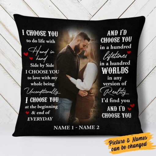 Personalized I Choose You Couple Photo Pillow