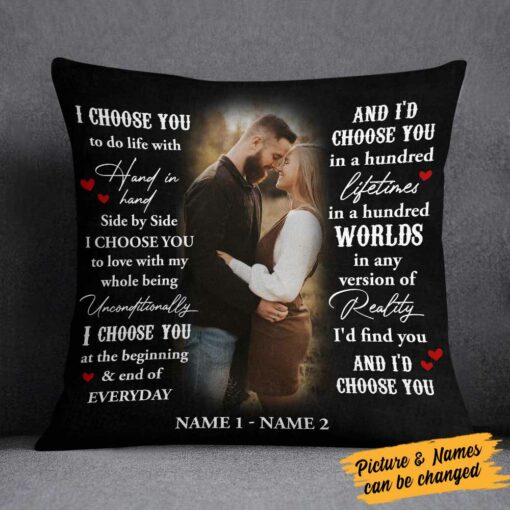 Personalized I Choose You Couple Photo Pillow