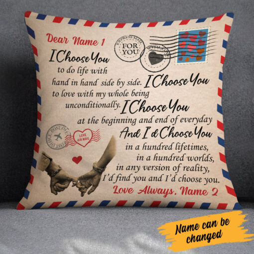 Personalized I Choose You Love Letter Couple Pillow