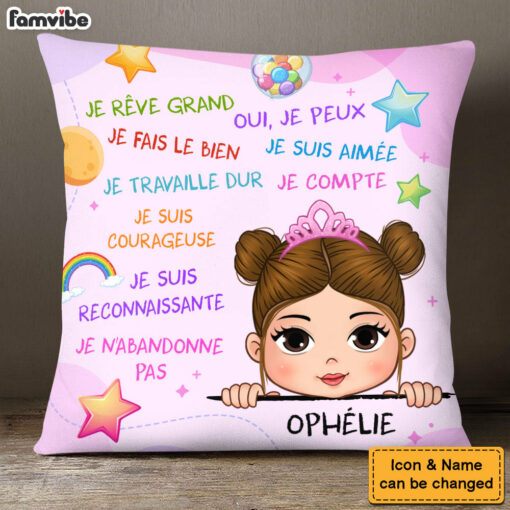 Personalized I Dream Big Granddaughter France Pillow