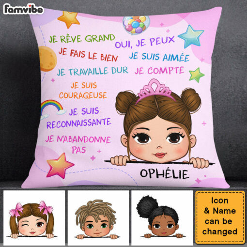 Personalized I Dream Big Granddaughter France Pillow