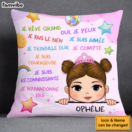 Personalized I Dream Big Granddaughter France Pillow