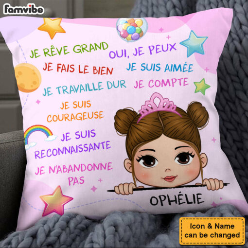 Personalized I Dream Big Granddaughter France Pillow