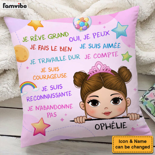 Personalized I Dream Big Granddaughter France Pillow