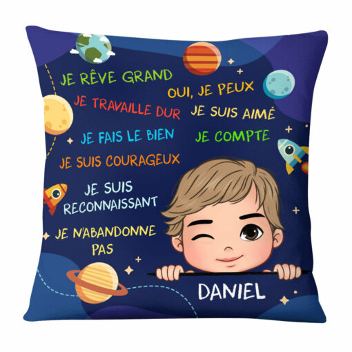 Personalized I Dream Big Grandson France Pillow