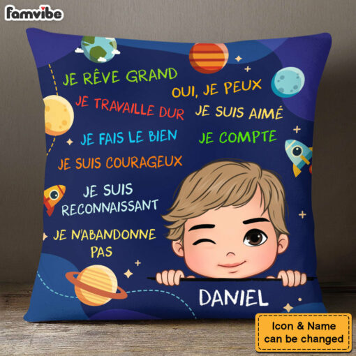 Personalized I Dream Big Grandson France Pillow