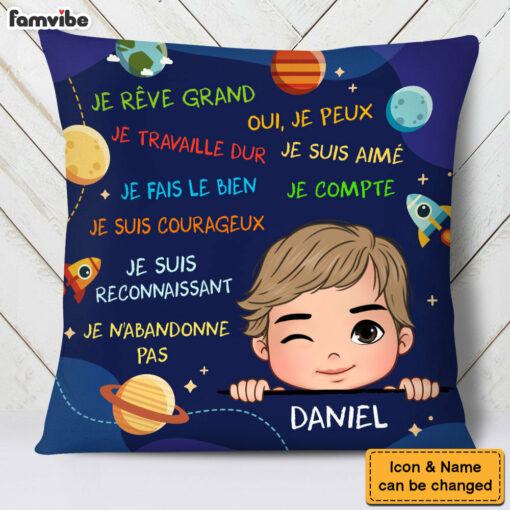 Personalized I Dream Big Grandson France Pillow