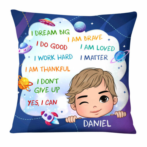 Personalized I Dream Big Grandson Pillow