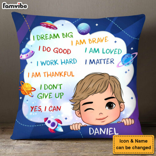 Personalized I Dream Big Grandson Pillow