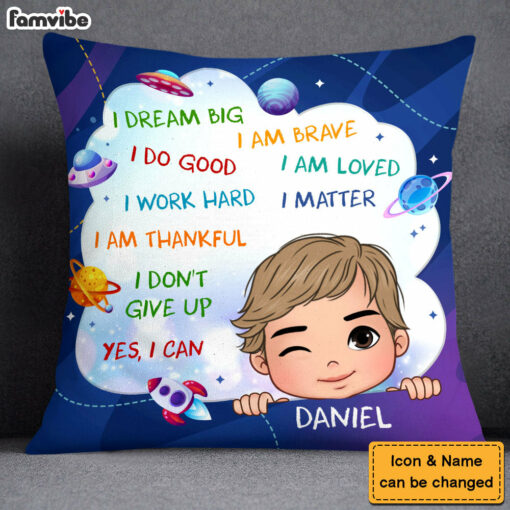 Personalized I Dream Big Grandson Pillow