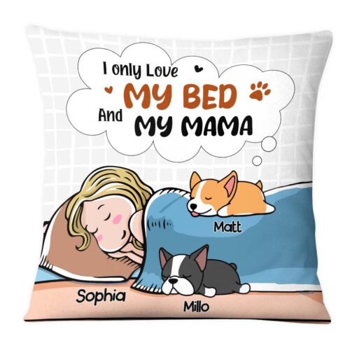 Personalized I Love My Bed and My Mama Pillow