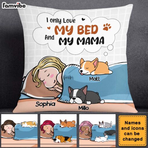 Personalized I Love My Bed and My Mama Pillow