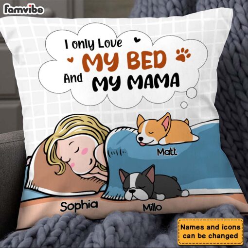 Personalized I Love My Bed and My Mama Pillow