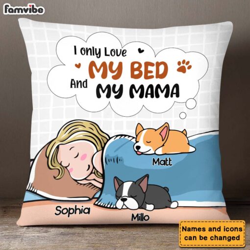 Personalized I Love My Bed and My Mama Pillow