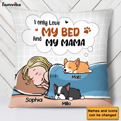 Personalized I Love My Bed and My Mama Pillow