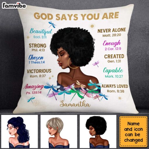 Personalized Inspirational Gift For Daughter God Says You Are Pillow