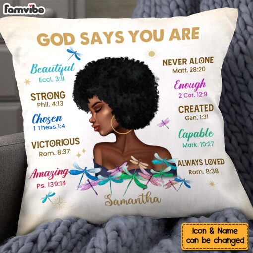 Personalized Inspirational Gift For Daughter God Says You Are Pillow