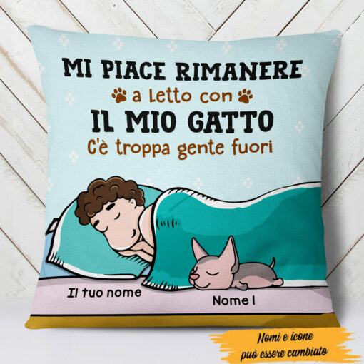 Personalized Italian Cat Gatto Pillow