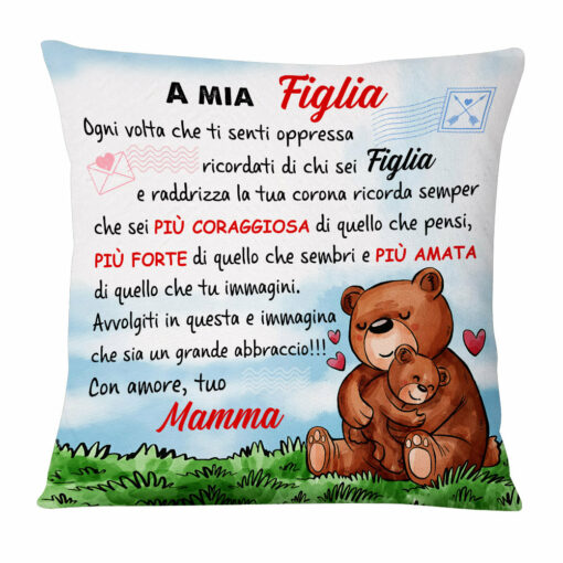 Personalized Italian Grandma Mom Granddaughter Mamma Nonna Figlia Pillow